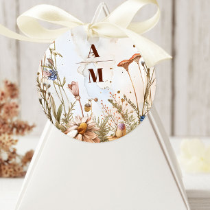 Rustic Watercolor Woodland Wedding Classic Round Sticker