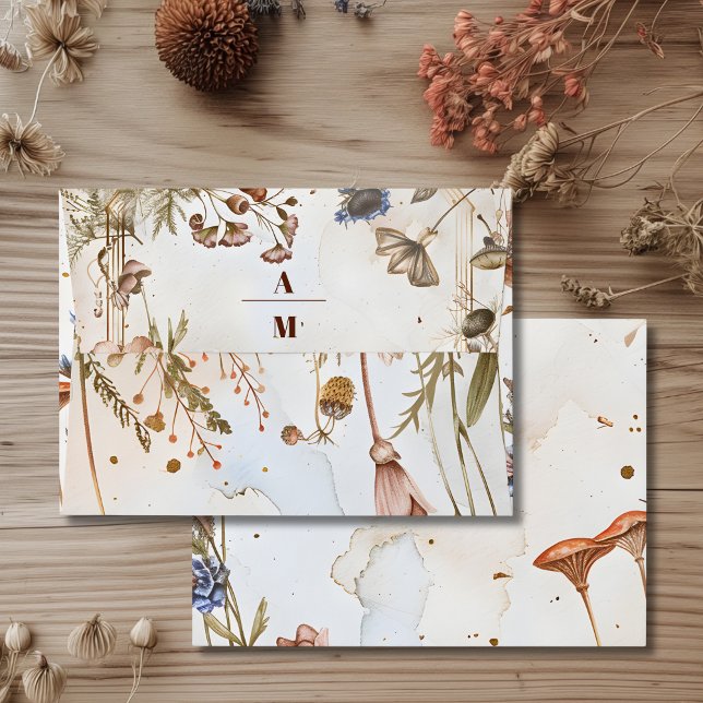 Rustic Watercolor Woodland Wedding Envelope (Creator Uploaded)