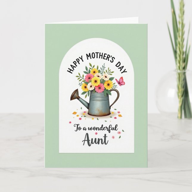 Rustic Watering Can Mothers Card (Front)