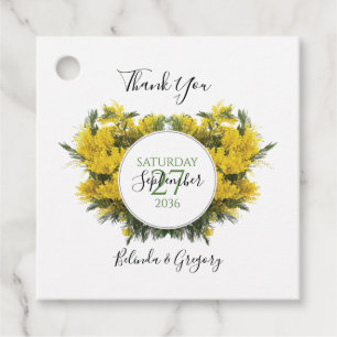 Rustic Wattle Acacia Wedding Gift Favour Tags