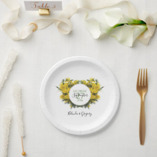 Rustic Wattle Acacia Wedding  Paper Plate