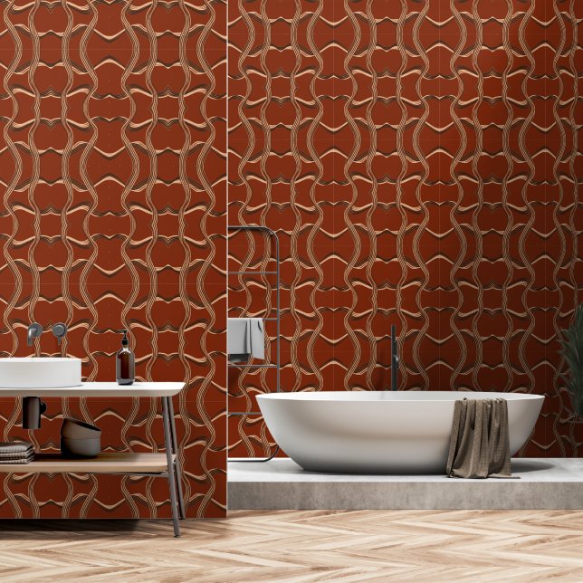 Rustic Wave Minimalist Lines Wallpaper (Bathroom)