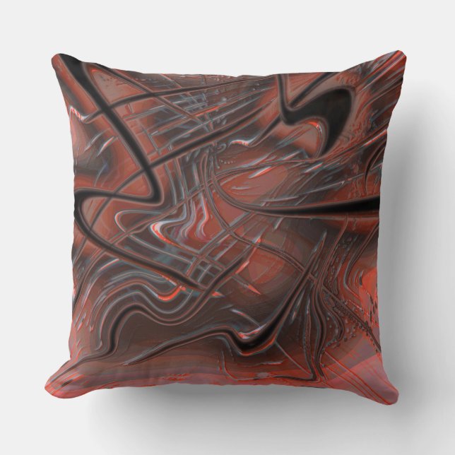 Rustic wavy strokes with smoke shadow on hollow    cushion (Front)