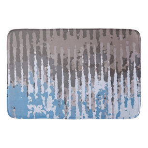 Rustic Weathered/ Brown Blue Design   Bath Mat