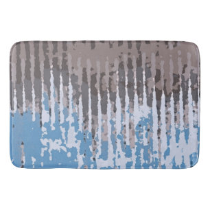 Rustic Weathered/ Brown Blue Design Bath Mat