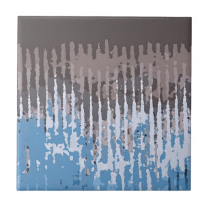 Rustic Weathered/ Brown Blue Design Ceramic Tile