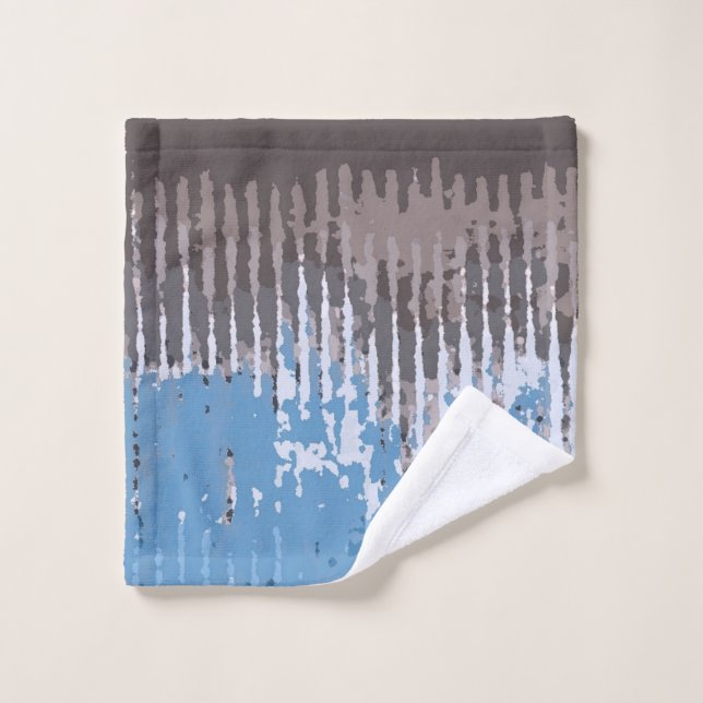 Rustic Weathered/ Brown Blue Design Mat Wash Cloth (Wash Cloth)
