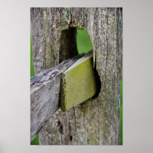 Rustic Weathered Fence Post Poster