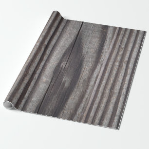 Rustic Weathered Grey Wood Post Wrapping Paper