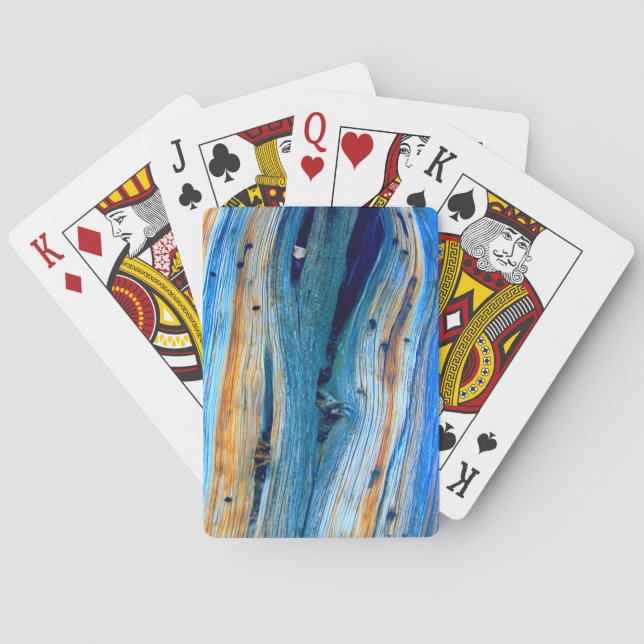 rustic weathered juniper board playing cards (Back)
