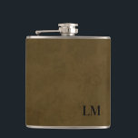 Rustic Weathered Leather Look Wedding Monogram Hip Flask<br><div class="desc">This simple rustic monogram design is classic. This flask makes a great gift for your special occasion.</div>