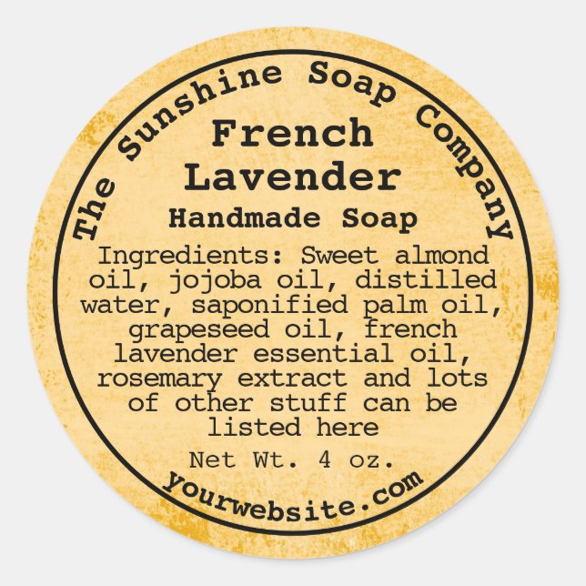 Rustic weathered paper style cosmetic label - 1 (Front)