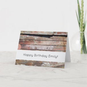 Rustic Weathered Sailboat Wood Planks Nautical Card