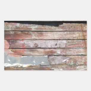 Rustic Weathered Sailboat Wood Planks Nautical Rectangular Sticker