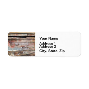 Rustic Weathered Sailboat Wood Planks Nautical Return Address Label