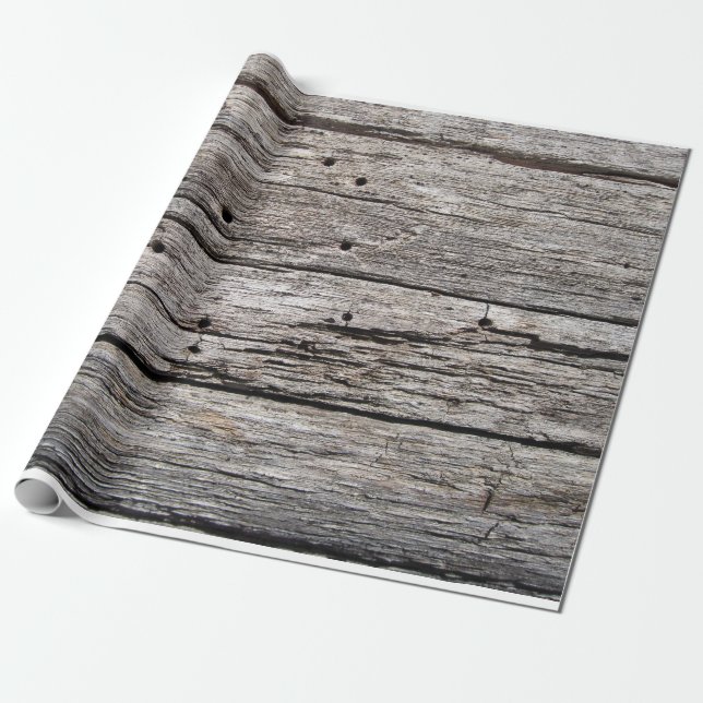 Rustic weathered wood beach panels wrapping paper (Unrolled)