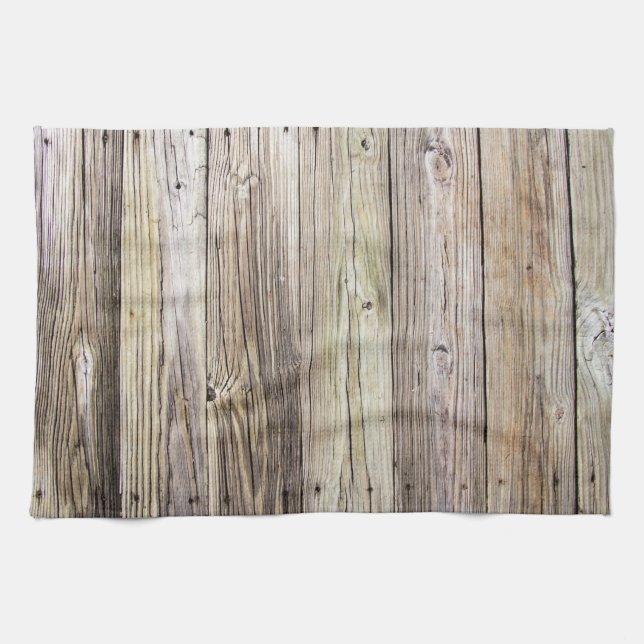 Rustic Weathered Wood Boards from Old Dock Tea Towel (Horizontal)