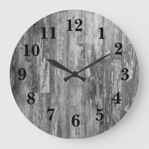 Rustic Weathered Wood Decor Large Large Clock