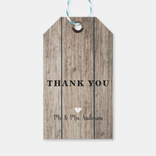 Rustic Weathered Wood Farmhouse Barn Wedding Gift Tags