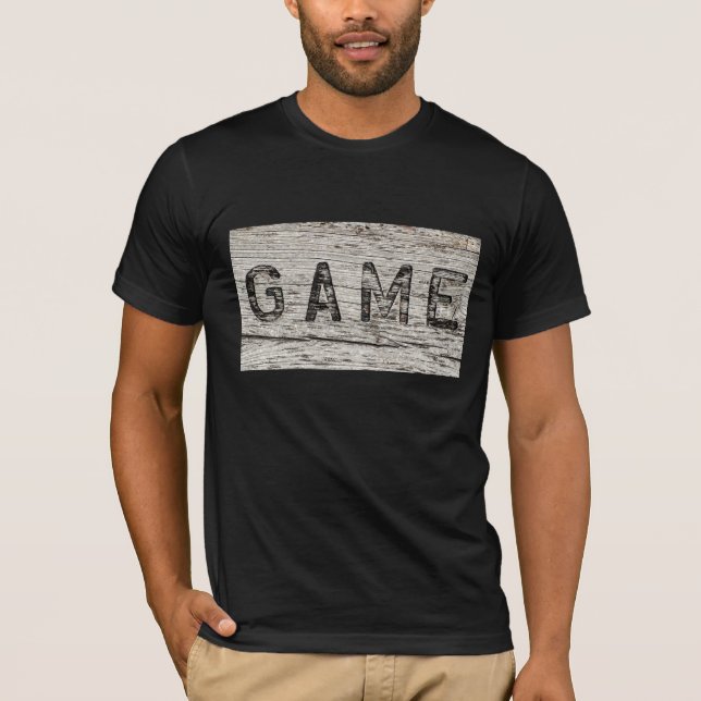 Rustic Weathered Wood Game  T-Shirt (Front)