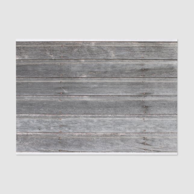 Rustic Weathered Wood Wall Tissue Paper (Front)