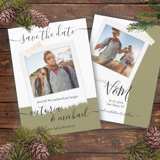 Rustic Wedding Adventure Photo Save the date Invitation (Creator Uploaded)