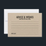 Rustic Wedding Advice and Wishes Card<br><div class="desc">Add a personal touch to your wedding with a rustic kraft paper wedding advice and wishes card.
This advice card features title and details in black bold sans serif font style on kraft paper.

Perfect for wedding,  baby shower,  birthday party,  bachelorette party and any special occasions.</div>