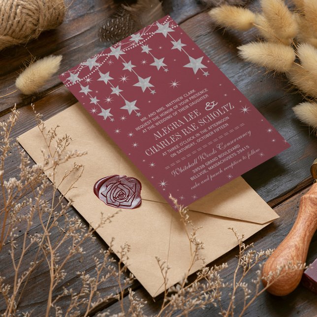 Rustic Wedding Any Color Under the Stars Invitation (Creator Uploaded)