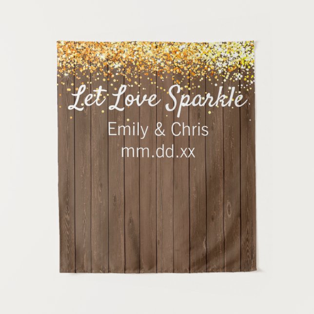 Rustic Wedding Backdrop Autumn Fall Photo Booth Tapestry (Front)