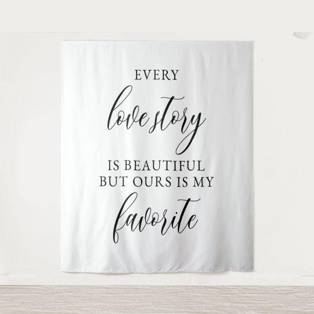 Rustic Wedding Backdrop Banner Tapestry (Front)