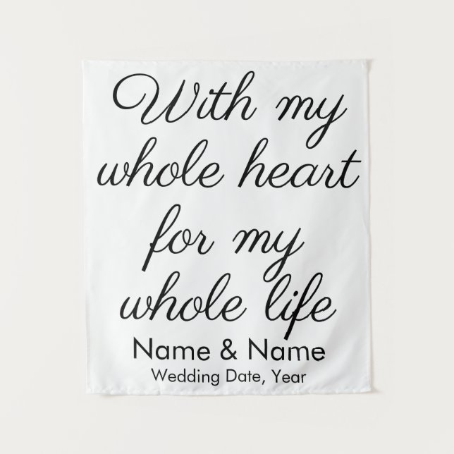 Rustic Wedding Backdrop for Reception Decorations Tapestry (Front)