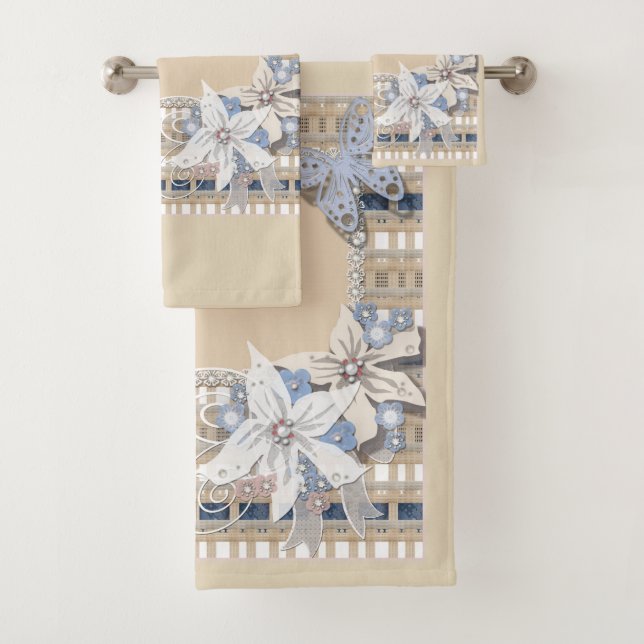 Rustic  , wedding bath towel set (Insitu)