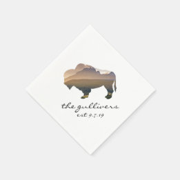 Rustic Wedding Bison Napkin