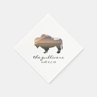 Rustic Wedding Bison Napkin