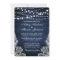 Rustic Wedding Blue Wood String Lights Lace Invite