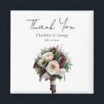 Rustic Wedding Bouquet Flower Wedding Favours Magnet<br><div class="desc">Rustic Wedding Bouquet Flower Wedding Favours
the design is perfect for your minimalist green and white theme. You can easily customise by change the text to make it your own.</div>