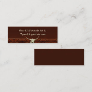 Rustic Wedding Bull Skull Mini Business Card