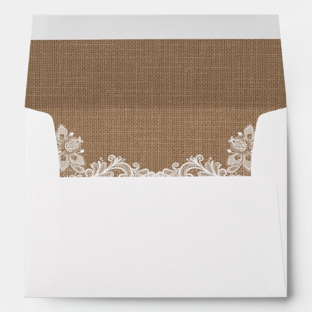 Rustic Wedding Burlap and Lace Envelopes (Back (Bottom))