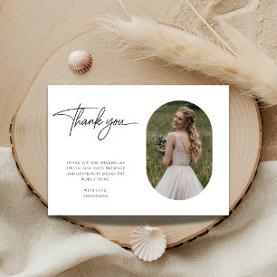 Rustic Wedding Capsule Photo Bridal Shower  Thank You Card