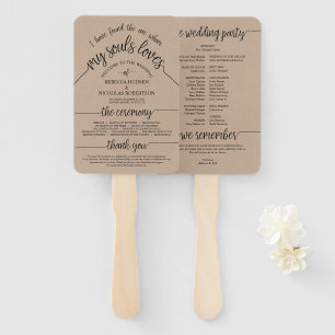 Rustic Wedding Ceremony Program Brown Kraft Fan