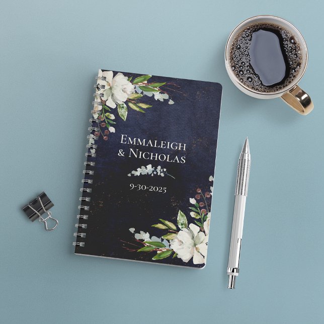 Rustic Wedding Chic Floral Navy Blue Planner (Creator Uploaded)