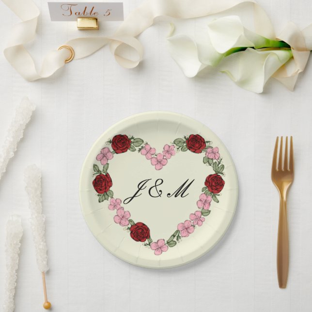 rustic wedding cream paper plate (Wedding)