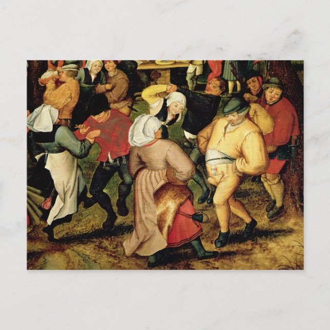 Rustic Wedding, detail of people dancing Postcard (Front)