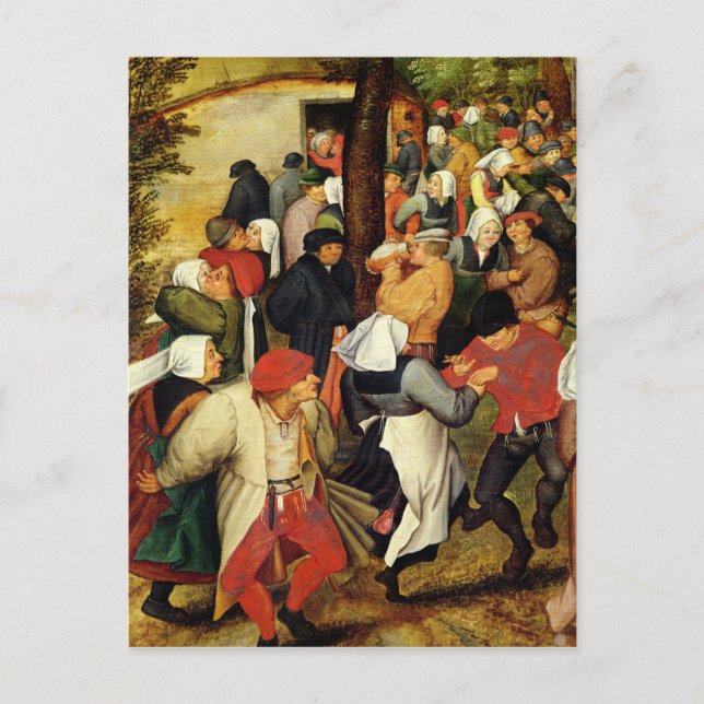 Rustic Wedding, detail of people dancing Postcard (Front)