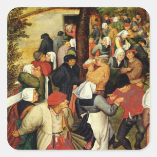 Rustic Wedding, detail of people dancing Square Sticker