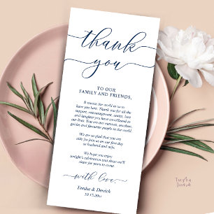 Rustic Wedding Dinner Place Setting Thank You Card