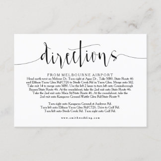 Rustic Wedding Directions Info Card