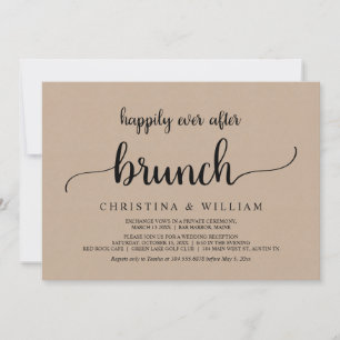 Rustic Wedding Elopement Happily Ever After Brunch Invitation