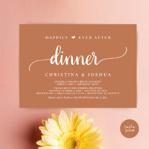 Rustic Wedding Elopement Happily Ever After Dinner Invitation