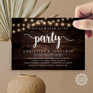 Rustic Wedding Elopement, Happily Ever After Party Invitation